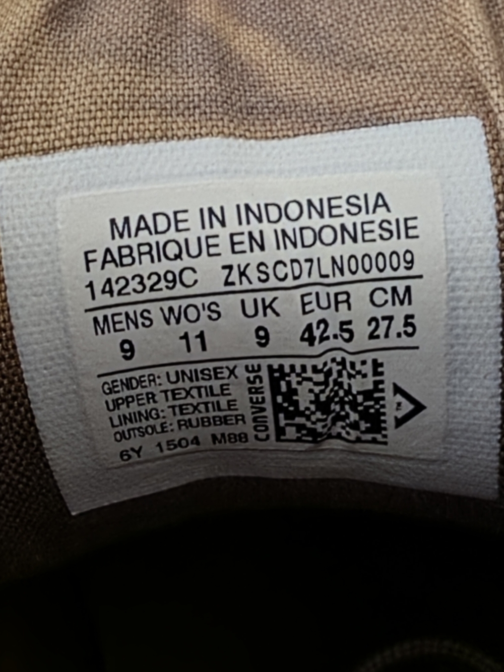 🔥 Converse Black High Top Sneakers Men Size 9 Tan Accents - Picture 11 of 11